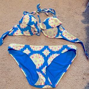 Blue aerie bathing suit.
